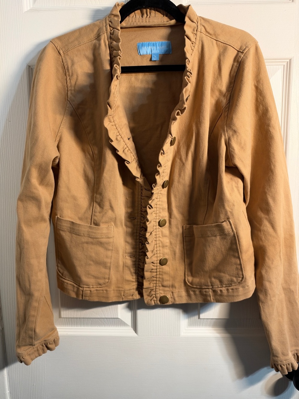 Draper James Camel Ruffle Utility Jacket L - Picture 5 of 7